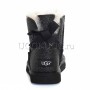 Женские черные угги мини с лентой UGG Mini Bailey Bow Sparkle Boot Black